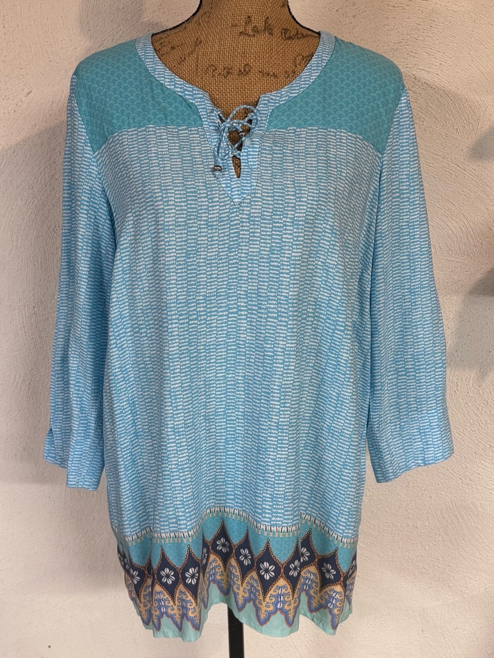 Light Blue Lace-Up Tunic Top by J.Jill